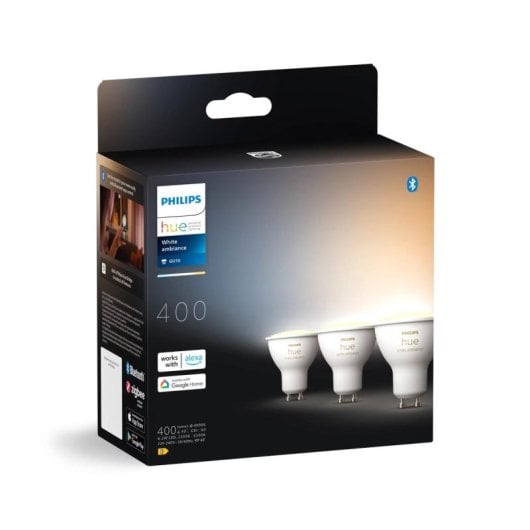 Bombilla Inteligente Philips Hue White Ambiance GU10 Bluetooth/Zigbee Pack 3 Unidades
