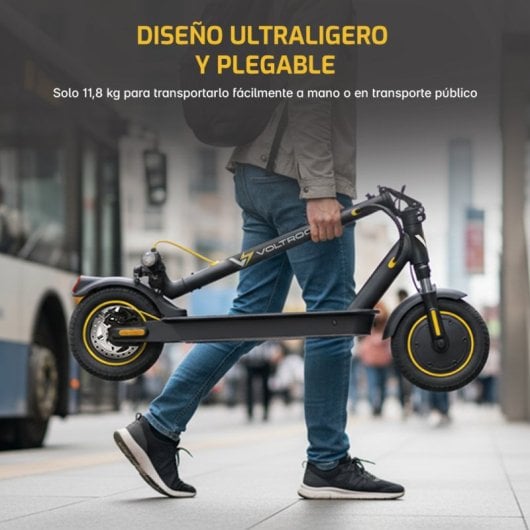 Voltrock F-Wasp 350 Patinete Eléctrico 350W, Con suspensión delantera, intermitentes y doble freno (Homologado DGT)