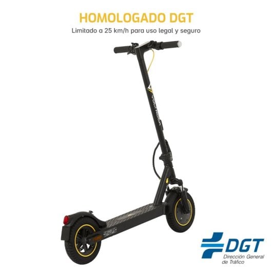Voltrock F-Wasp 350 Patinete Eléctrico 350W, Con suspensión delantera, intermitentes y doble freno (Homologado DGT)