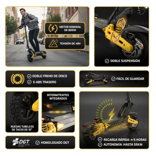 Patinete elétrico Voltrock R-Viper 800 800W Autonomia 55km Suspensão dupla