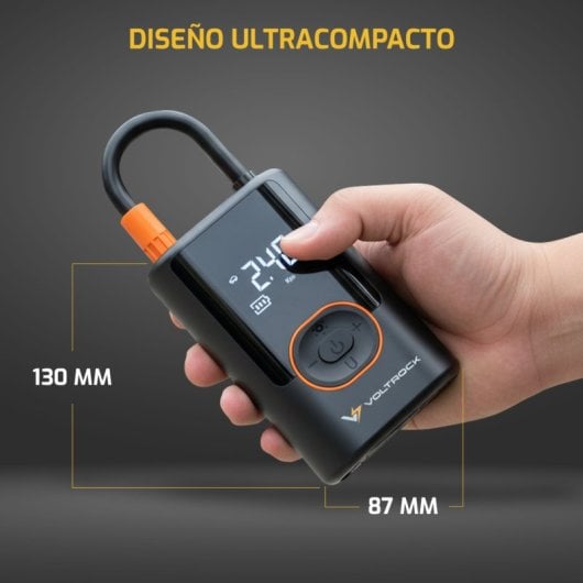 Compresseur de gonflage portable Voltrock Mini (0,2-10 bar / 3-150 psi) (Voiture, moto, vélo, scooter, ballon)
