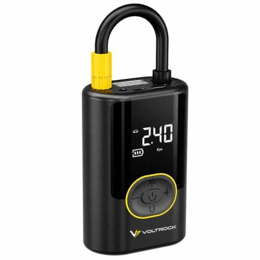 VoltRock QuickAir Inflador Eléctrico Portátil para Neumáticos | Compresor de Aire 150 PSI con Batería, USB-C, Power Bank y Linterna LED para oche, Moto, Bicicleta y Patinete
