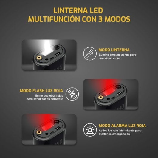 Compresseur de gonflage portable Voltrock Mini (0,2-10 bar / 3-150 psi) (Voiture, moto, vélo, scooter, ballon)