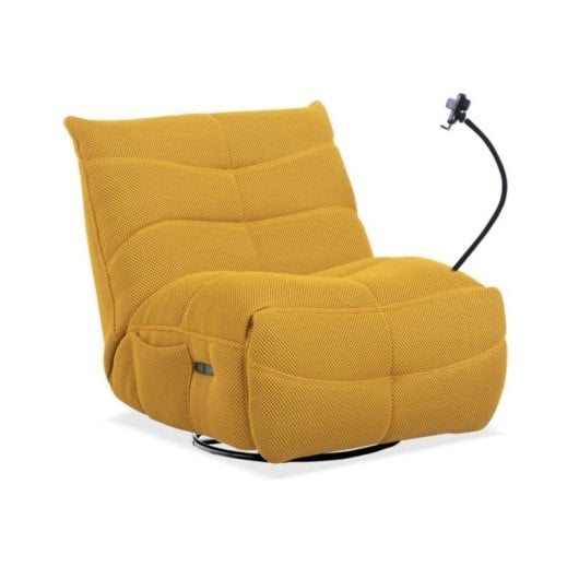 Sillon gamer Dami Relax electrico 360° con brazo articulado y tapizado 3D Amarillo