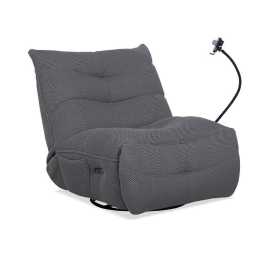 Sillón gamer Dami 360º Relax eléctrico tejido 3D con brazo articulado y balancín giratorio Gris