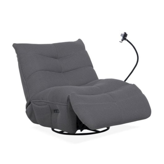 Sillón gamer Dami 360º Relax eléctrico tejido 3D con brazo articulado y balancín giratorio Gris