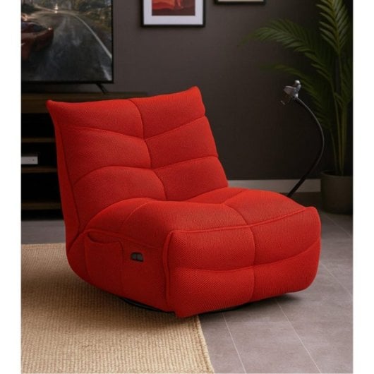 Sillón gamer Dami relax eléctrico giratorio 360º tapizado 3D brazo articulado Rojo