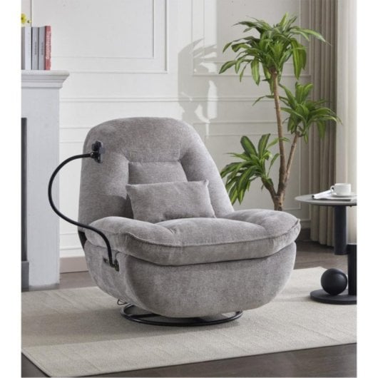 Home Heavenly Ermi Sillón Confort Gama G Función Giratoria Efecto Balancín Soporte Móvil Gris