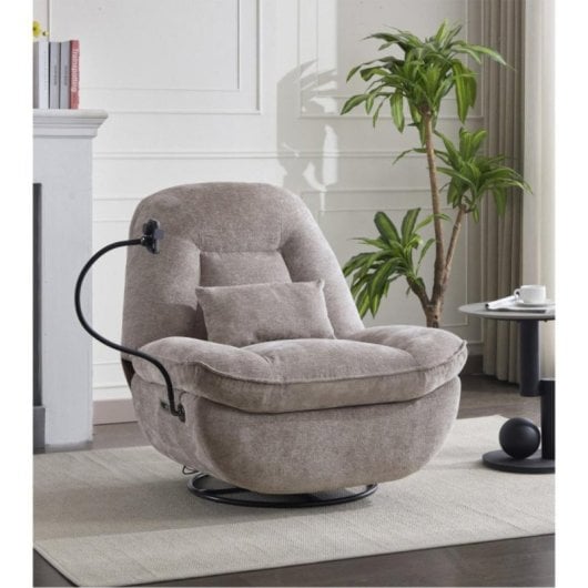 Home Heavenly Ermi Sillón Confort Gama G Función Giratoria Efecto Balancín Soporte Móvil Beige