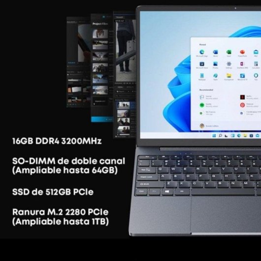 Portátil Chuwi Corebook X R5 14" AMD Ryzen 5 7430U 16GB 512GB SSD Radeon Windows 11 Home