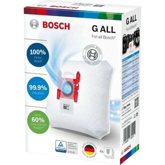 Bolsa para el polvo Siemens 17000940 Blanco Compatible Bosch 4 unidades Caja