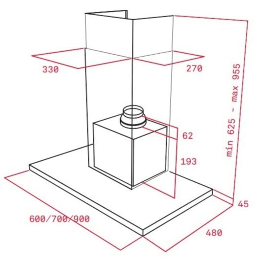 Campana extractora Teka DSJ 750 Aspirazione 70 cm acciaio inox controllo a pulsanti