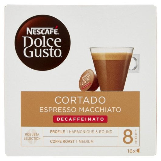 Cápsula de café Nescafé Dolce Gusto Cortado Decaffeinato tueste medio 16 unidades