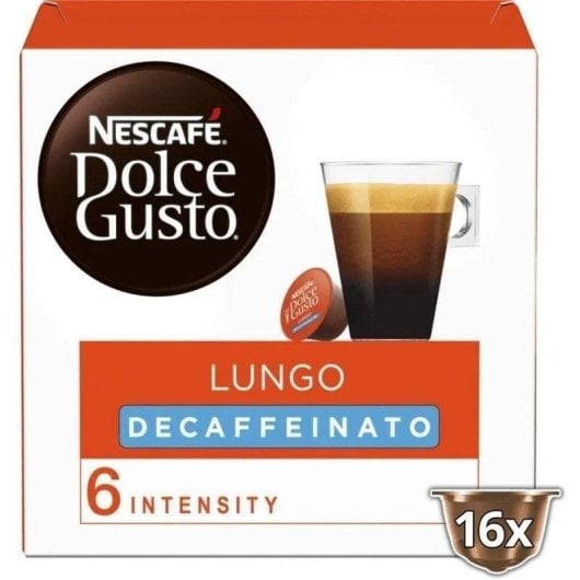 Cápsula de café Nescafé Dolce Gusto Caffe Lungo descafeinado Arabica intensidad 6/11