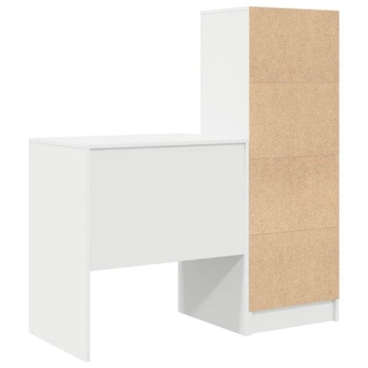 Escritorio vidaXL Madeira 6 Compartimentos 2 Cajones Blanco 76x70x50 cm