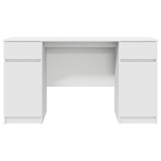 Escritorio Vidaxl Rhima 2 Cajones 2 Puertas Blanco 140x49x76 cm Madera Estudio