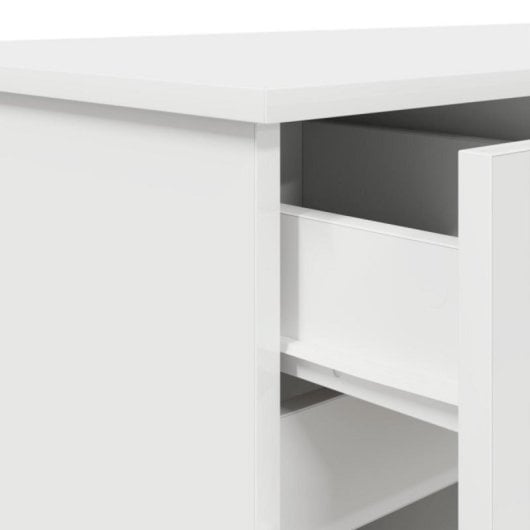 Escritorio Vidaxl Rhima 2 Cajones 2 Puertas Blanco 140x49x76 cm Madera Estudio