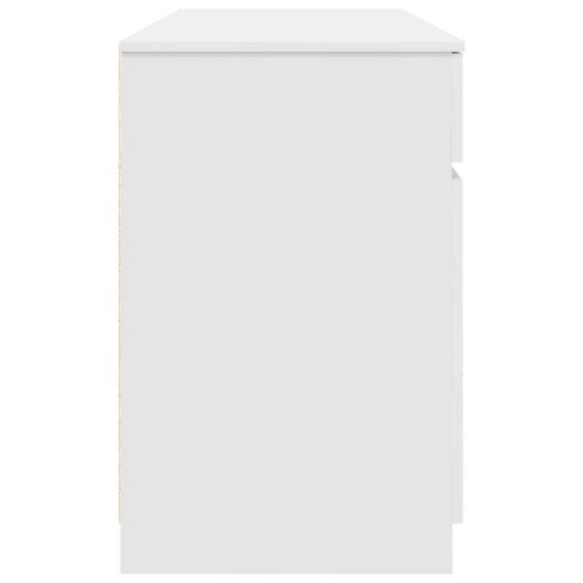 Escritorio Vidaxl Rhima 2 Cajones 2 Puertas Blanco 140x49x76 cm Madera Estudio