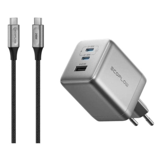 Cargador EcoFlow Rapid Pro 100W 3 Puertos USB-C GaN compacto universal