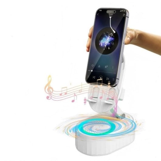 Altavoces Kinglucky Soporte Bluetooth 5W multifunción blanco con manos libres
