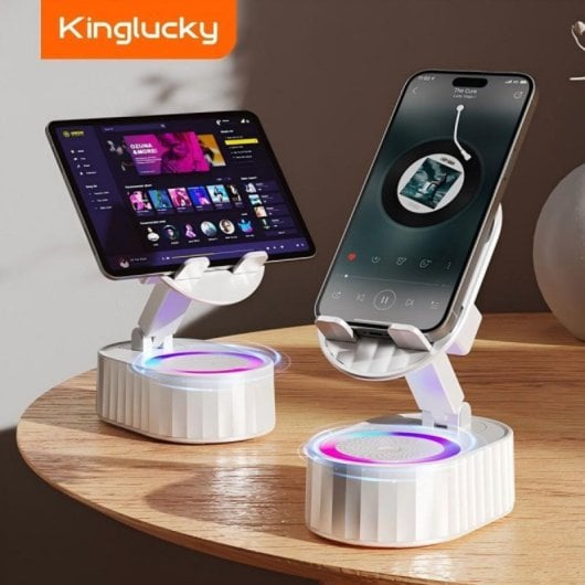 Altavoces Kinglucky Soporte Bluetooth 5W multifunción blanco con manos libres