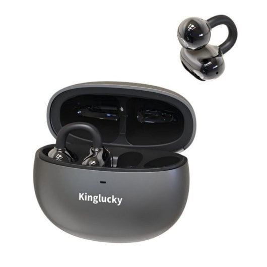 Auriculares Kinglucky inalámbricos Bluetooth 5.4 con Cancelación de Ruido y micrófono, resistencia IPX5 negros y plateados