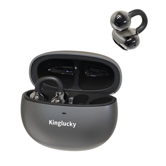 Auriculares Kinglucky inalámbricos Bluetooth 5.4 con Cancelación de Ruido y micrófono, resistencia IPX5 negros y platead