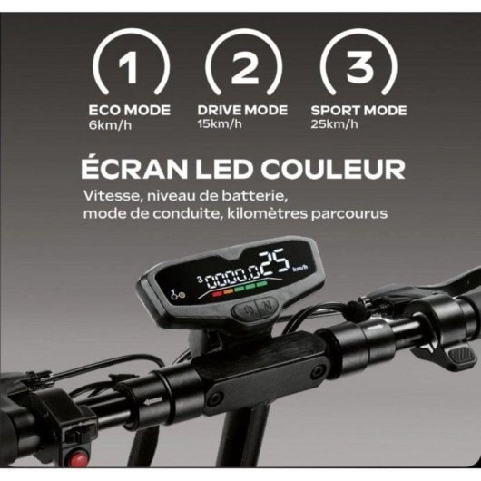 Patinete électrique EZWAY Eboost Infinity 500W Autonomie 40km Roues 10" Disques Suspension Noir
