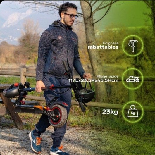Patinete électrique EZWAY Eboost Infinity 500W Autonomie 40km Roues 10" Disques Suspension Noir