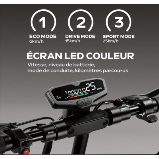 Patinete eléctrico QUO Eboost Go Negro 70km 500W Ruedas 10" tubeless Doble freno disco