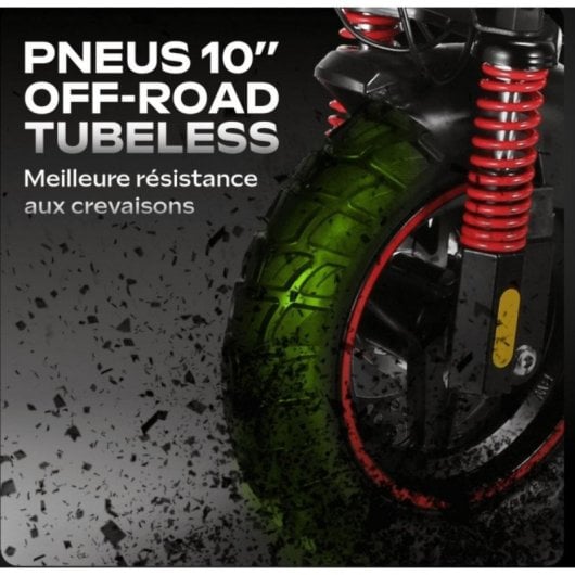 Patinete eléctrico QUO Eboost Go Negro 70km 500W Ruedas 10" tubeless Doble freno disco