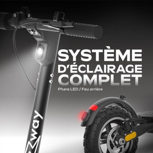 Elektroroller Ezway Ex100 Schwarz 25 km 350W 10 Zoll Offroad-Räder Scheibenbremse Dual-Federung