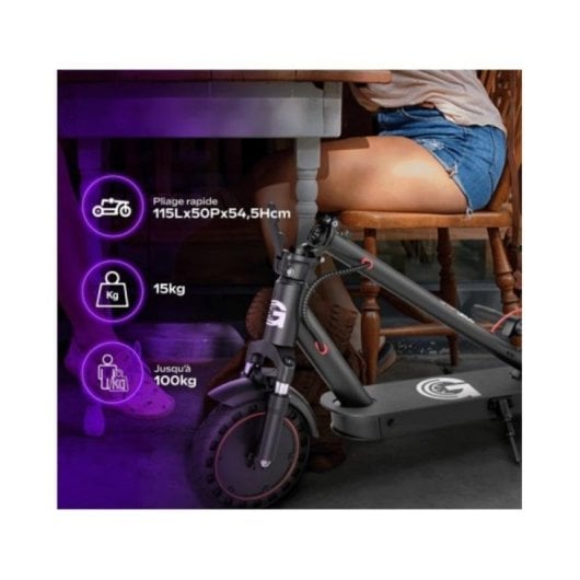 Elektroroller UrbanGlide 100 PRO 2 Schwarz 30 km 350 W 10" pannensichere Reifen Scheibenbremse LED Beleuchtung klappbar