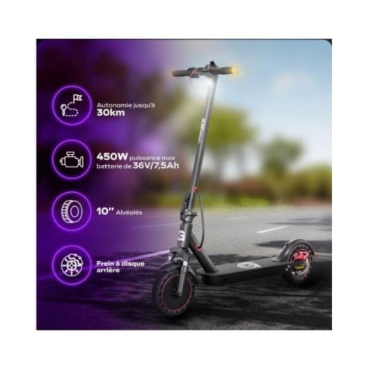 Elektroroller UrbanGlide 100 PRO 2 Schwarz 30 km 350 W 10" pannensichere Reifen Scheibenbremse LED Beleuchtung klappbar