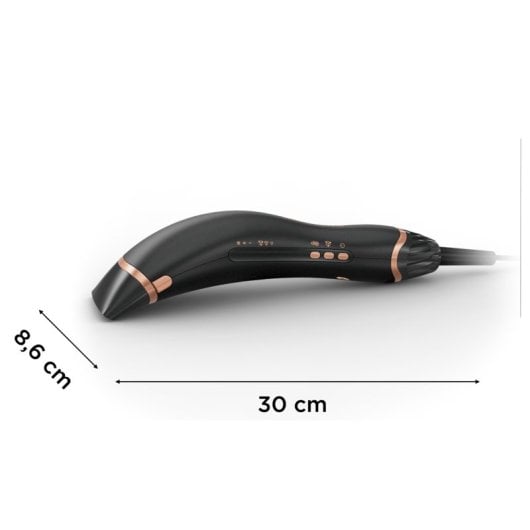 Secador Rowenta Ultimate Experience Air Motion CF8C20E0, 1300W, 3 velocidades, iónico, preto/cobre