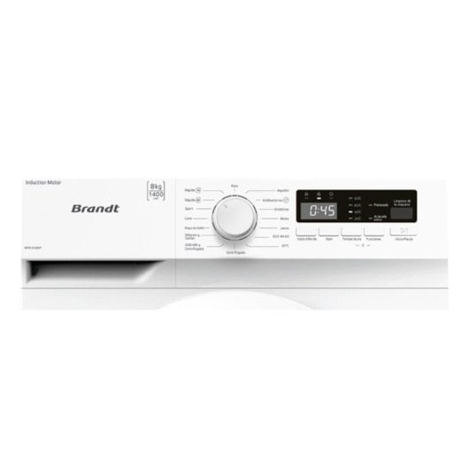 Lavadora Brandt WFB181QWP Carga Frontal 8 kg 1400 rpm A Blanca Motor Inducción Vapor