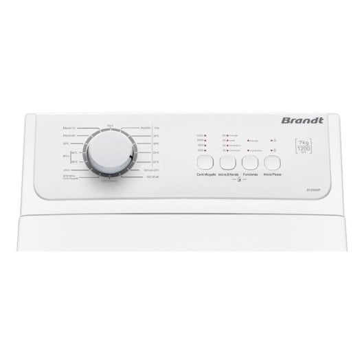 Lavadora Brandt BT37026P Carga Superior 7Kg 1200rpm Clase C Blanca Programa Rápido ECO