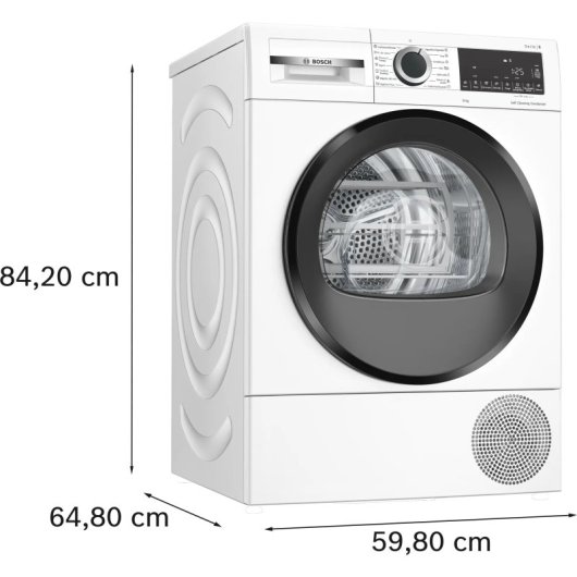 Secadora de bomba de calor Bosch Serie 6 WQG245D0ES 9 kg Clase C AutoDry y condensador autolimpiante