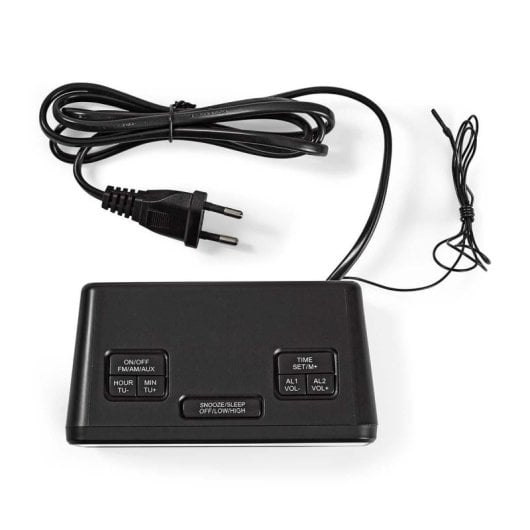 Digitaler Radiowecker Nedis CLAR002BK, Rechteckig, Schwarz, AM/FM, Doppelalarm, LED-Anzeige