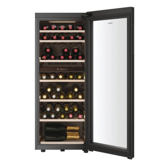 Haier Wine Bank Série 50 7 HWS77GDAU1 WiFi 77 Garrafas Dual Zone Adega Preta