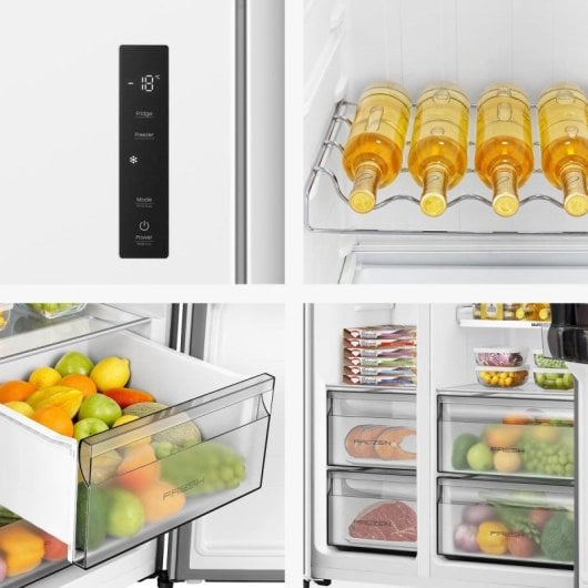 Frigorífico Americano Hisense RS3P538NEWE No Frost 178 cm 534L E Blanco Kitchen Fit