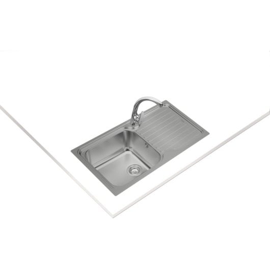 Lavello da incasso rettangolare in acciaio inox con 1 vasca e gocciolatoio Teka CLASSIC 1C 1E SF