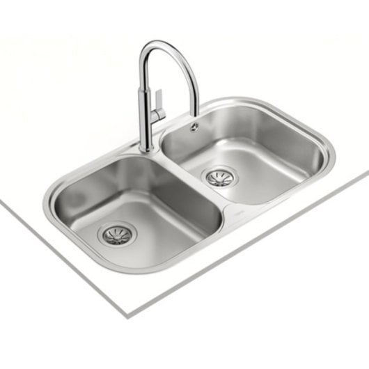Fregadero Teka Stylo 2C acero inoxidable rectangular 2 senos 828x485 mm