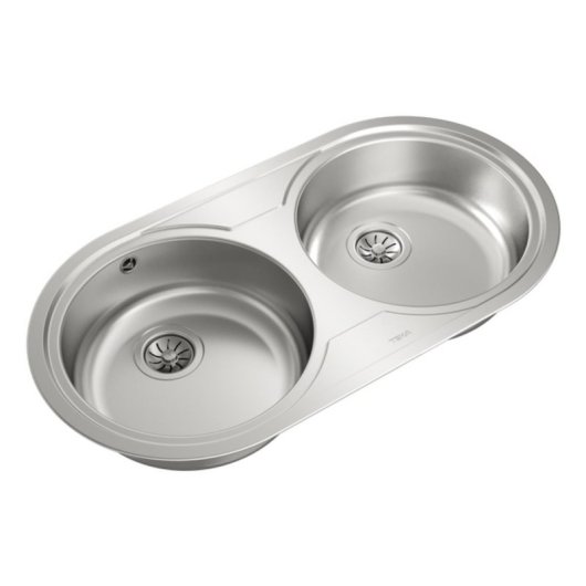 Fregadero Teka Duetta 2C sobre-encimera ovalado acero inoxidable 2 senos