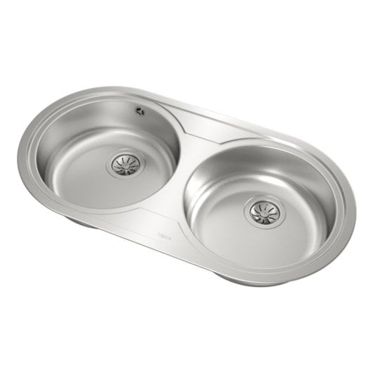 Fregadero Teka Duetta 2C sobre-encimera ovalado acero inoxidable 2 senos