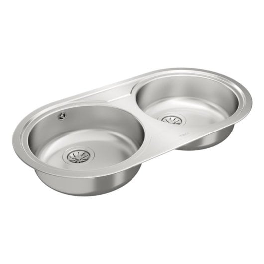 Fregadero Teka Duetta 2C sobre-encimera ovalado acero inoxidable 2 senos