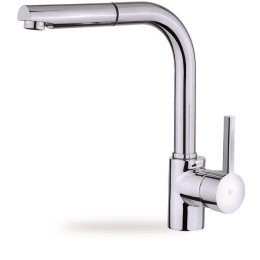 Rubinetto da cucina estraibile Teka ARK 938, cromo, monocomando, tipo L, 360°
