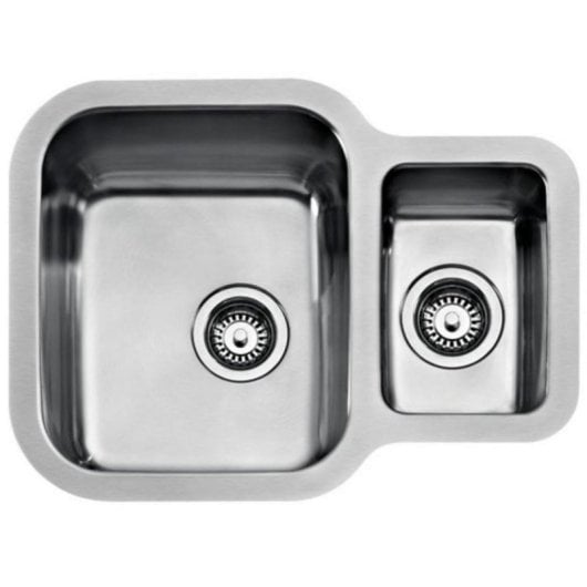 Lavello Teka BE 1 1/2 C 625 REV Acciaio Inox doppia vasca quadrata Top-Mounted