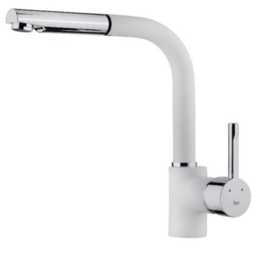 Grifo Teka ARK 938 W acero inoxidable blanco caño estándar giratorio 3/8"