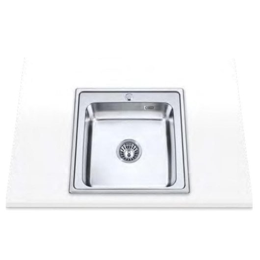 Quadratisches Aufsatzwaschbecken aus Edelstahl mit 1 Becken, 500 mm x 500 mm, Edesa Veleta SE 50 1C